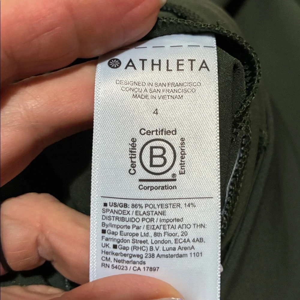Athleta Endless High Rise Pant Army green Slim straight leg Pull on Womens 4 - Picture 10 of 11